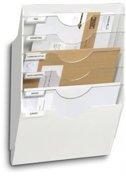 Sada piatich odkladačov na stenu biela