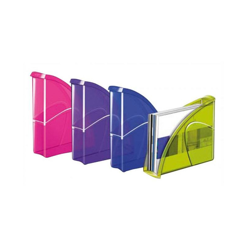 Stojan na časopisy CepPro Happy transparentný fialový