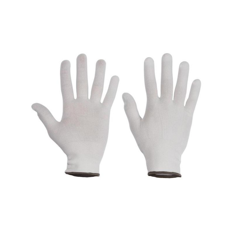Rukavice nylonové BOOBY, biele, veľ. 8/M