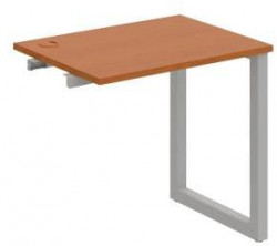 Pracovný stôl UNI O, k pozdĺ. reťazeniu, 80x75,5x60 cm, čerešňa/sivá