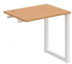 Pracovný stôl UNI O, k pozdĺ. reťazeniu, 80x75,5x60 cm, buk/biela
