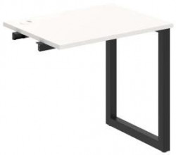 Pracovný stôl UNI O, k pozdĺ. reťazeniu, 80x75,5x60 cm, biela/čierna