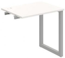 Pracovný stôl UNI O, k pozdĺ. reťazeniu, 80x75,5x60 cm, biela/sivá