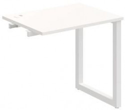 Pracovný stôl UNI O, k pozdĺ. reťazeniu, 80x75,5x60 cm, biela/biela