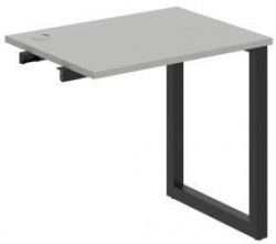 Pracovný stôl UNI O, k pozdĺ. reťazeniu, 80x75,5x60 cm, sivá/čierna