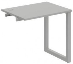 Pracovný stôl UNI O, k pozdĺ. reťazeniu, 80x75,5x60 cm, sivá/sivá