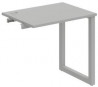 Pracovný stôl UNI O, k pozdĺ. reťazeniu, 80x75,5x60 cm, sivá/sivá