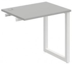 Pracovný stôl UNI O, k pozdĺ. reťazeniu, 80x75,5x60 cm, sivá/biela