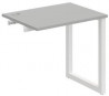 Pracovný stôl UNI O, k pozdĺ. reťazeniu, 80x75,5x60 cm, sivá/biela