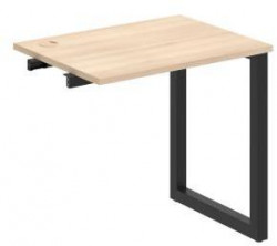 Pracovný stôl UNI O, k pozdĺ. reťazeniu, 80x75,5x60 cm, agát/čierna