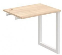 Pracovný stôl UNI O, k pozdĺ. reťazeniu, 80x75,5x60 cm, agát/biela