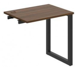 Pracovný stôl UNI O, k pozdĺ. reťazeniu, 80x75,5x60 cm, orech/čierna