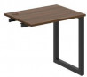 Pracovný stôl UNI O, k pozdĺ. reťazeniu, 80x75,5x60 cm, orech/čierna