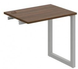 Pracovný stôl UNI O, k pozdĺ. reťazeniu, 80x75,5x60 cm, orech/sivá