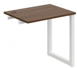 Pracovný stôl UNI O, k pozdĺ. reťazeniu, 80x75,5x60 cm, orech/biela
