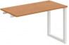 Pracovný stôl UNI O, k pozdĺ. reťazeniu, 120x75,5x60 cm, jelša/biela