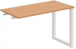 Pracovný stôl UNI O, k pozdĺ. reťazeniu, 120x75,5x60 cm, buk/biela
