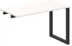 Pracovný stôl UNI O, k pozdĺ. reťazeniu, 120x75,5x60 cm, biela/čierna