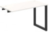 Pracovný stôl UNI O, k pozdĺ. reťazeniu, 120x75,5x60 cm, biela/čierna