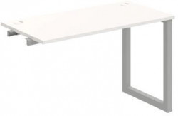 Pracovný stôl UNI O, k pozdĺ. reťazeniu, 120x75,5x60 cm, biela/sivá