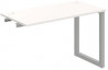 Pracovný stôl UNI O, k pozdĺ. reťazeniu, 120x75,5x60 cm, biela/sivá