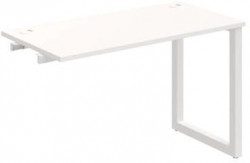 Pracovný stôl UNI O, k pozdĺ. reťazeniu, 120x75,5x60 cm, biela/biela