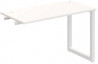Pracovný stôl UNI O, k pozdĺ. reťazeniu, 120x75,5x60 cm, biela/biela