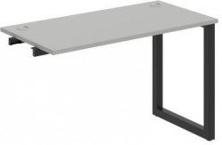 Pracovný stôl UNI O, k pozdĺ. reťazeniu, 120x75,5x60 cm, sivá/čierna