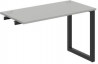 Pracovný stôl UNI O, k pozdĺ. reťazeniu, 120x75,5x60 cm, sivá/čierna