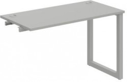 Pracovný stôl UNI O, k pozdĺ. reťazeniu, 120x75,5x60 cm, sivá/sivá