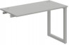 Pracovný stôl UNI O, k pozdĺ. reťazeniu, 120x75,5x60 cm, sivá/sivá