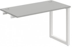 Pracovný stôl UNI O, k pozdĺ. reťazeniu, 120x75,5x60 cm, sivá/biela