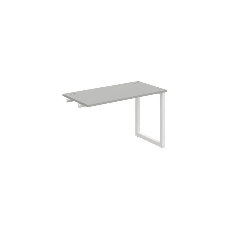 Pracovný stôl UNI O, k pozdĺ. reťazeniu, 120x75,5x60 cm, sivá/biela