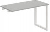 Pracovný stôl UNI O, k pozdĺ. reťazeniu, 120x75,5x60 cm, sivá/biela
