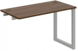 Pracovný stôl UNI O, k pozdĺ. reťazeniu, 120x75,5x60 cm, orech/sivá