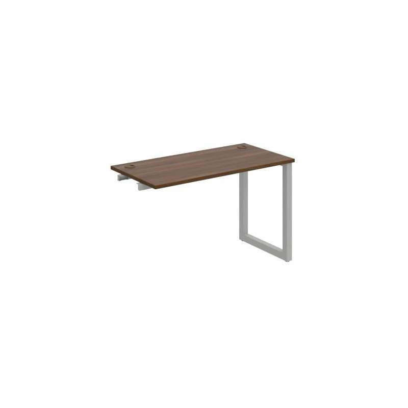 Pracovný stôl UNI O, k pozdĺ. reťazeniu, 120x75,5x60 cm, orech/sivá