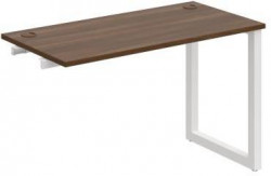 Pracovný stôl UNI O, k pozdĺ. reťazeniu, 120x75,5x60 cm, orech/biela