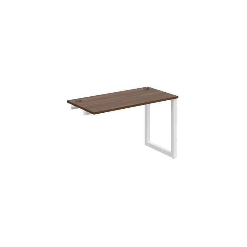 Pracovný stôl UNI O, k pozdĺ. reťazeniu, 120x75,5x60 cm, orech/biela