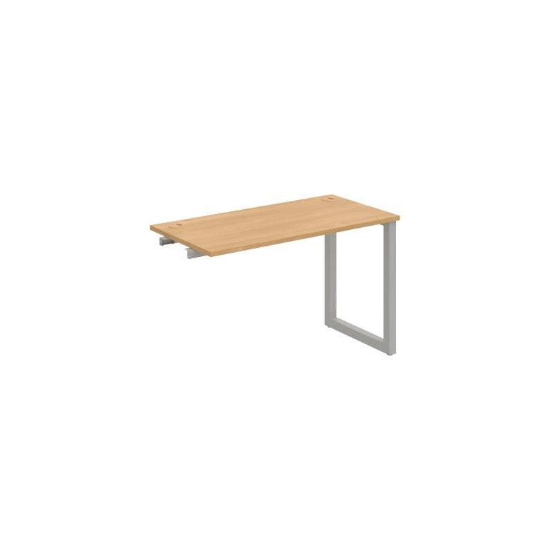 Pracovný stôl UNI O, k pozdĺ. reťazeniu, 120x75,5x60 cm, dub/sivá