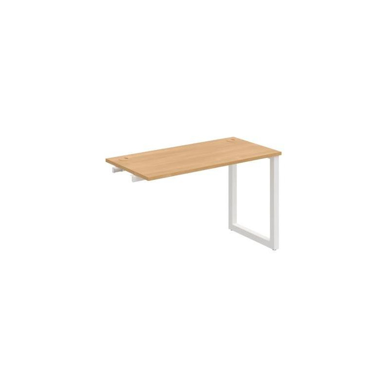 Pracovný stôl UNI O, k pozdĺ. reťazeniu, 120x75,5x60 cm, dub/biela