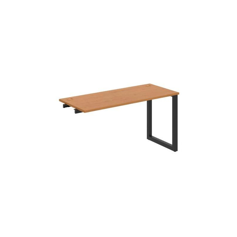 Pracovný stôl UNI O, k pozdĺ. reťazeniu, 140x75,5x60 cm, jelša/čierna