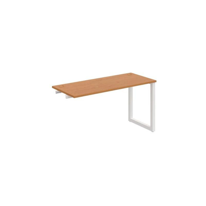 Pracovný stôl UNI O, k pozdĺ. reťazeniu, 140x75,5x60 cm, jelša/biela