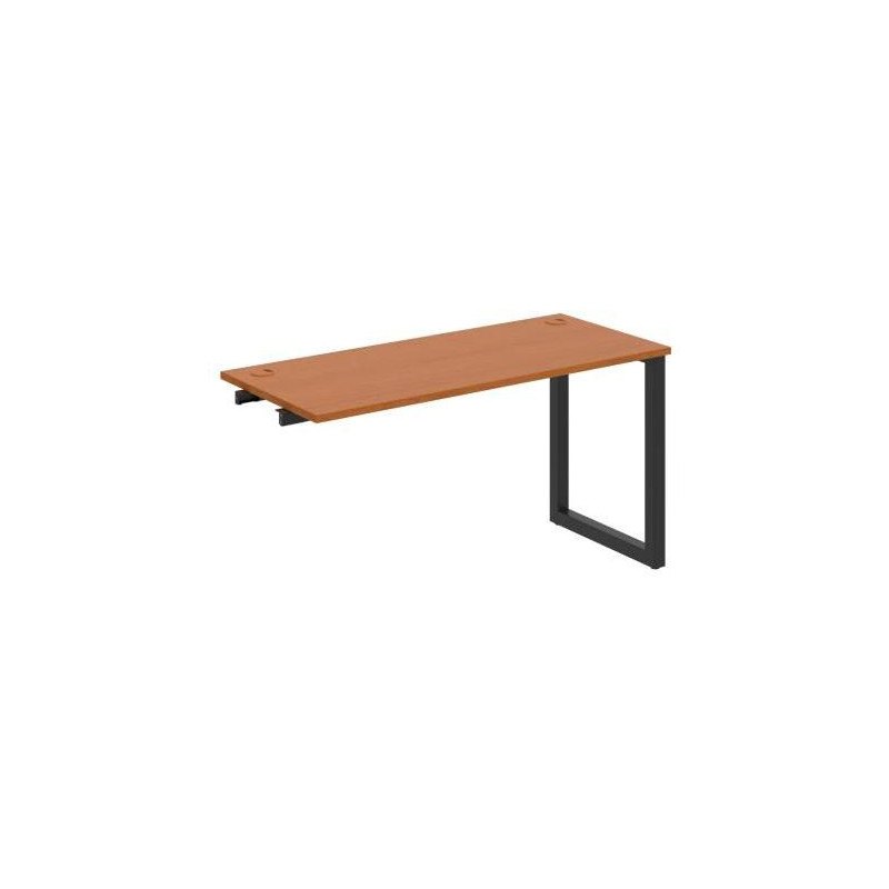 Pracovný stôl UNI O, k pozdĺ. reťazeniu, 140x75,5x60 cm, čerešňa/čierna