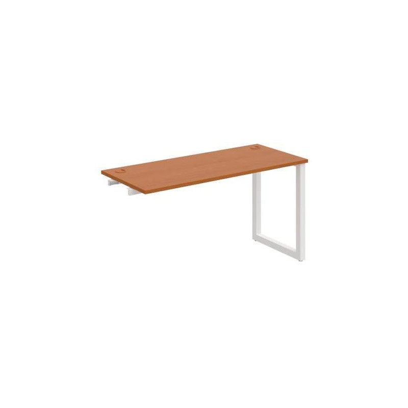 Pracovný stôl UNI O, k pozdĺ. reťazeniu, 140x75,5x60 cm, čerešňa/biela