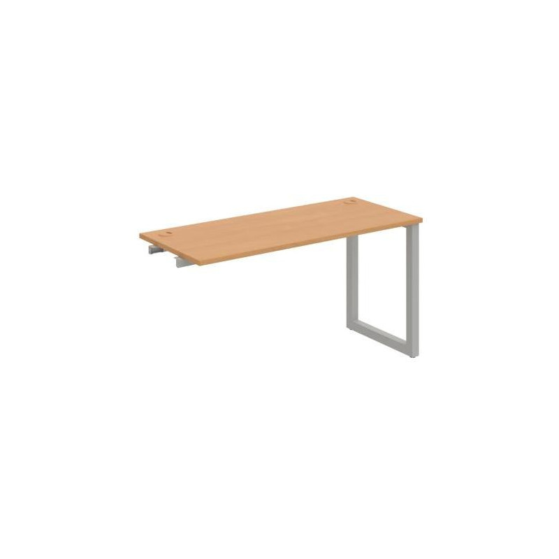 Pracovný stôl UNI O, k pozdĺ. reťazeniu, 140x75,5x60 cm, buk/sivá