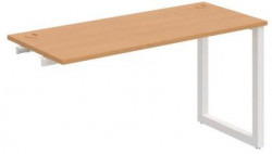 Pracovný stôl UNI O, k pozdĺ. reťazeniu, 140x75,5x60 cm, buk/biela