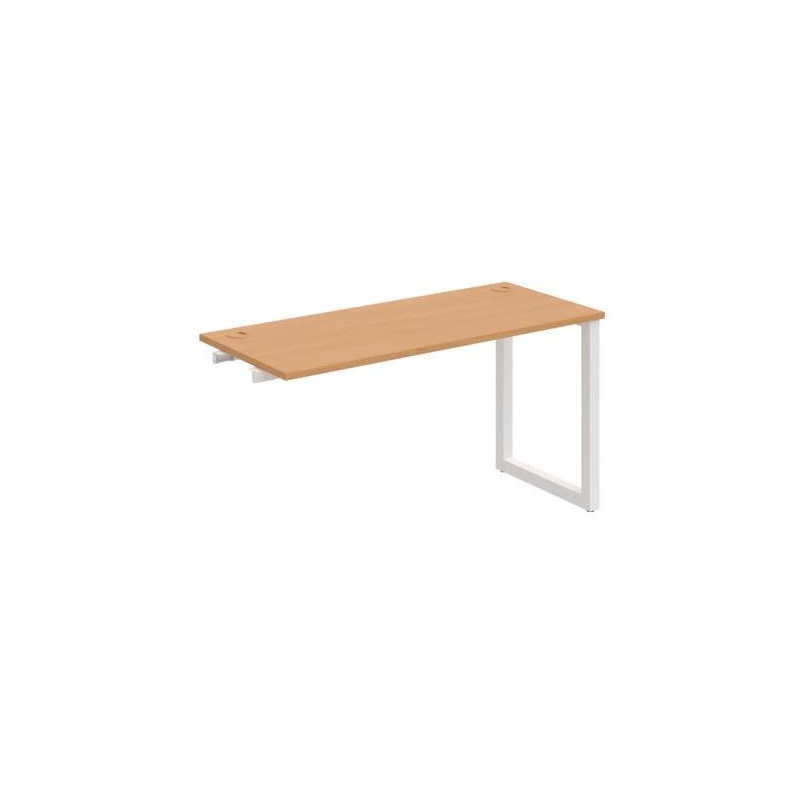 Pracovný stôl UNI O, k pozdĺ. reťazeniu, 140x75,5x60 cm, buk/biela
