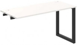 Pracovný stôl UNI O, k pozdĺ. reťazeniu, 140x75,5x60 cm, biela/čierna