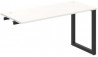 Pracovný stôl UNI O, k pozdĺ. reťazeniu, 140x75,5x60 cm, biela/čierna