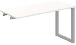 Pracovný stôl UNI O, k pozdĺ. reťazeniu, 140x75,5x60 cm, biela/sivá